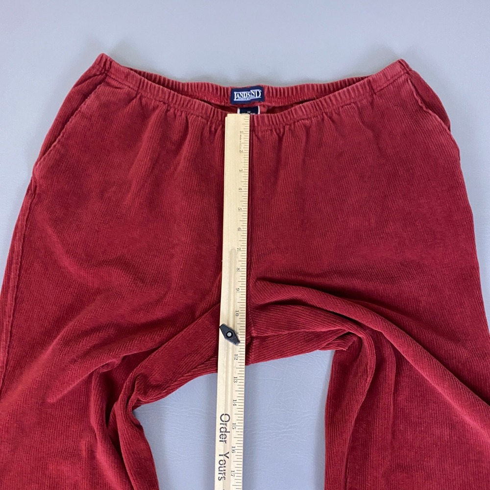 Lands End Red Corduroy Pull On Pants Womens 1X 16W-18W Petite Stretch Straight - Picture 6 of 11